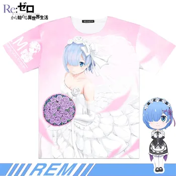 Готина тениска Re: Zero kara Hajimeru Isekai Seikatsu С пълна графика, аниме, Cosplay, Rem Ram, 3D Принт, Мъжки t-shirt Тениска с Къс Ръкав