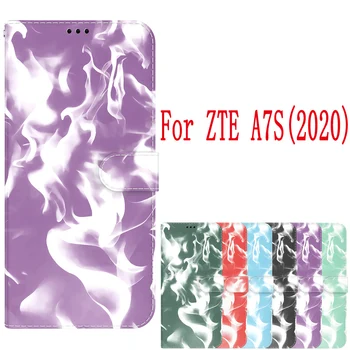 JESSLEIFor ZTE A7S 2020 Калъф Калъф Кожен Флип-чантата с Поставка За Карти