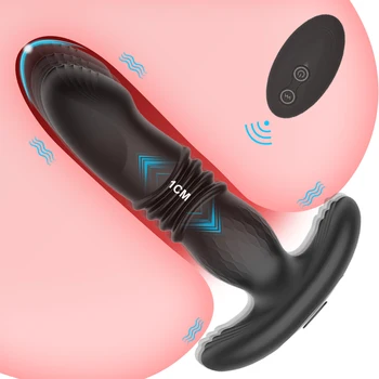 Безжични Безжично Дистанционно Управление Толкающий Plug Анален Вибратор за Мъже Гей Масажор на Простатата Анален Накрайник Вибратор от Секс-Играчки за Възрастни 18