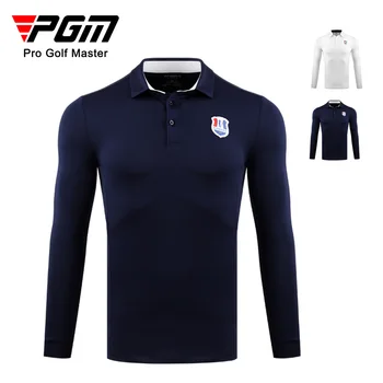 PGM облекло за голф мъжката есенно-зимна тениска с дълъг ръкав, спортни облекла за голф мъжки връхни дрехи