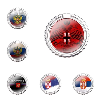 руският флаг флаг на Сърбия Мобилен Телефон безименен Пръст на Притежателя на 360 Градуса Метален Пръст Телефон Щанд Карикатура Креативен Дизайн на Мода