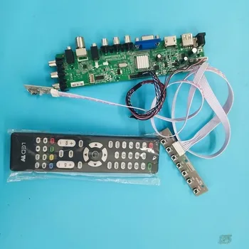 Комплект за N140BGE TV LVDS USB AV 1366X768 WLED Такса контролера сигнал VGA LED HDMI цифров 40pin DVB-T, DVB-T2 14 