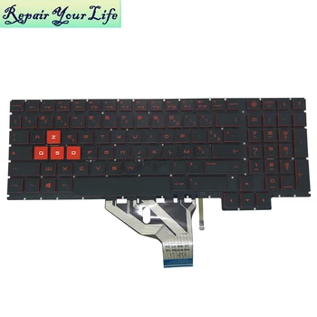 Клавиатура FR за HP OMEN 15-CE 15-CE000 15-CE010CA 15-CE051NR 15-CE001TX Френските червени клавишите черен цвят с подсветка NSK-XG0BQ оригинал