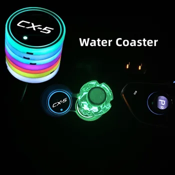 Светлинен Кола за Чаши Вода, 7 Цветни USB Зарядни Автомобилни Led Атмосферни Лампи За Mazda CX5 CX-5 CX 5 Автоаксесоари