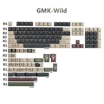 140 Клавиши GMK Wild Keycaps PBT Двете Механични Клавиатури Keycaps Череша Профил За MX Switch GH60/64/68/84/87/980/104