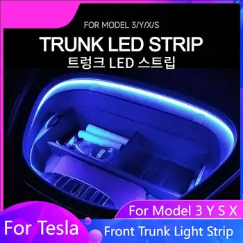 Авто Предни Багажника Интелигентна Светлинна Лента За Tesla, Модел 3 Y X S 12 V Led Лампа Тръба Интериорни Декоративни Аксесоари