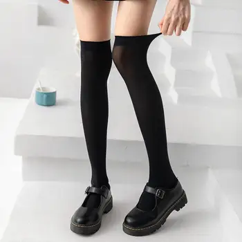 Корейски, Японски Модни Чорапи, Чорапогащи До Коляното Чорапи Дишащи С Висока Еластичност Обикновена Ежедневни Чорапи С Дължина Над Коляното