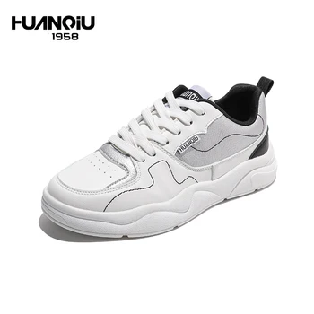 HUANQIU/Дамски луксозна вулканизированная обувки; Маратонки 2022 г.; Дамски Модни Бели Ученически Ежедневни Висококачествени Дишащи Обувки за тенис