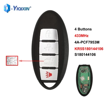 YIQIXIN 433 Mhz Бесключевой Go Smart Remote Автомобилен Ключ За Nissan Rogue X-Trail 2014 2015 2016 KR5S180144106 4A-PCF7953M Чип S180144106