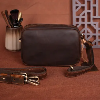 AETOO Нова чанта с модерна кожена чанта на рамото мъжки ежедневни ретро мятая мека чанта-месинджър от телешка кожа голямата голям чанта
