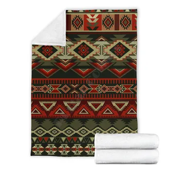 Червено-кафяв одеяло от руно на ацтеките в стил Бохо, забавно Одеяло от Шерпи с 3d принтом, Домашен Текстил, АКСЕСОАРИ ЗА ДОМА