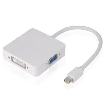 5 бр./лот Mini DP DisplayPort към HDMI VGA DVI 3 в 1 Адаптер Mini DP Кабел Конвертор за Apple Mac Book Pro Air 