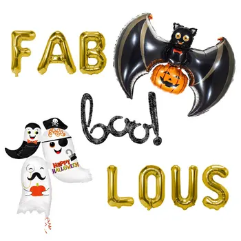 Fab Boo lous Банер от Майларовой Фолио Балон с Фантоми и бухалка направи си САМ Украса за Дома за Хелоуин