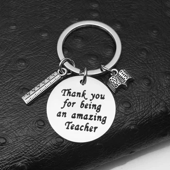 Ден На Благодарността Учители Студент Изпрати Учител Културен Ключодържател Ключодържател Подарък