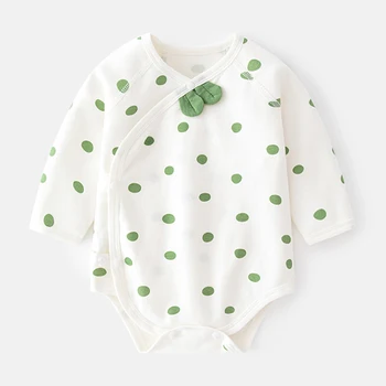 Пролет-есен облекло за новородено, детски Гащеризон, Ежедневни памук гащеризон в сладък грах с дълъг ръкав за малки момичета, Гащеризон, едно парче гащеризон BC2233-1