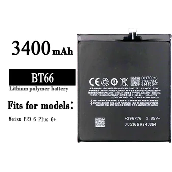 BT66 100% Оригинални Висококачествени Замяна Батерия За Meizu 6 + PRO 6Plus 3400 mah Мобилен телефон с Голям Капацитет на Вътрешна Батерия
