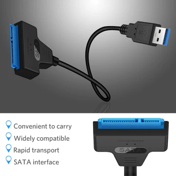 USB 3.0 за SATA7 + 15pin Кабел за твърд диск Конвертор 2,5-инчов SSD Твърд диск