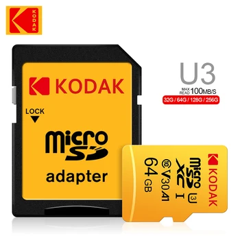 5шт Kodak 128 GB U3 MicroTF 256 GB A1 Micro SDCard SD/TF Flash Карти 32 GB 64 GB Карта памет от 32 GB 16 GB microSDXC За Телефон