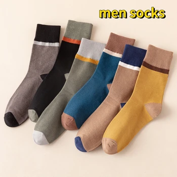 2022 Нови Зимни Мъжки Чорапи Памучни Мъжки Бизнес Ежедневни Модни Чорапи Под Роклята Дишащи Японски Чорапи в стил Харадзюку За Мъже Сокс