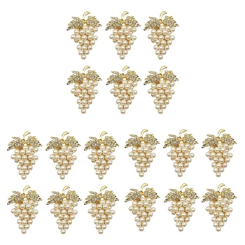 Пръстени за салфетки с грозде, определени от 18 пръстени, с лъскава имитация на диамант и с гравюри перли, държач за пръстените за салфетки от Сплав