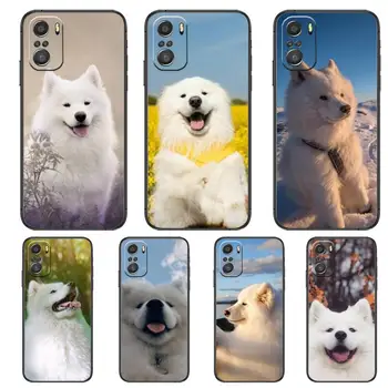 Симпатичното животно Самоедский Кученце За Xiaomi Redmi Note 10S 10 9T 9S 9 8T 8 7S 7 6 5A 5 Pro Max Мек Черен Калъф За вашия Телефон
