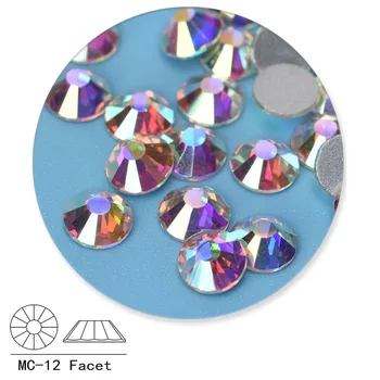 1440 бр. 1 Опаковка, стъклени кристали за нокти, кристали, смесени Размери, SS3-SS50, Декорации за нокти, Блестящи скъпоценни камъни