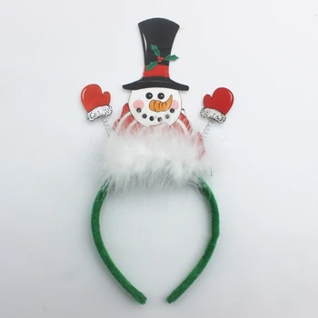 Коледен Снежен Човек Лента За Глава Коледен Боппер Коледна Панделка За Коса Снежен Човек