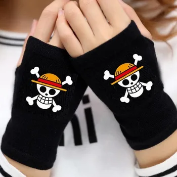 Аниме Monkey D. Luffy Cosplay Черни Ръкавици Ръчен Копчета за Мъжки Дамски Готически Ръкавици Броня Аксесоари костюм, ръкавици