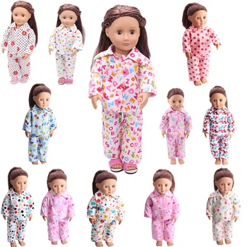 18 Инча Момиче Кукла Пижами Риза Комплект Пижама и Халат на САЩ Рокля За Новороденото Детска Играчка, Подходяща 43 См. Куклата е Подходяща Празничен Подарък