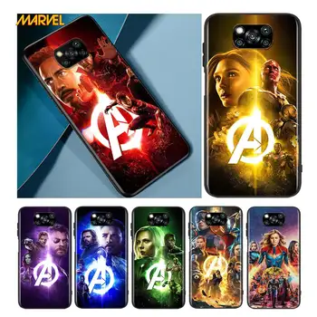 Marvel hero цветни за Xiaomi Poco X3 NFC X2 M3 M2 F2 F3 Pro C3 F1 A2 Lite Mix3 Play Мек Силиконов Черен Калъф за вашия Телефон