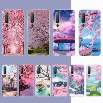Черешово дърво в Цвят Калъф за вашия Телефон Samsung S21 A10 за Redmi Note 7 9 за Huawei P30Pro Honor 8X 10i калъф