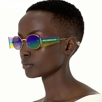 Кръгли Vintage Слънчеви Очила Дамски 2022 Луксозна Марка с Овална форма Слънчеви Очила В Стил Steampunk Ретро Пънк Модни Очила Нюанси UV400