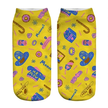 Дамски чорапи kawaii, Забавни Цялостни Чорапи Mr. Plow, Дамски Чорапи в стил харадзюку, Щастливи Забавни Джаджи, сладък подарък Чорапи за момичета за жени