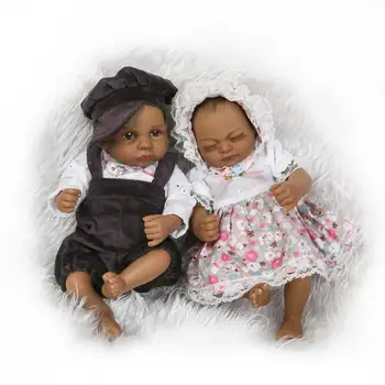 Топ Возрожденный Бебето е 26 см Мини Реалистична Черна Детска Кукла Двойка Сладък Пълен Набор от Високо Изкуство Майка ми е Детска Играчка, Коледен подарък модул за обучение