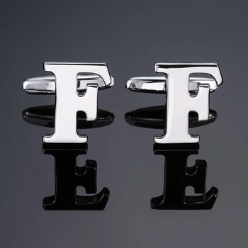 DY нов висок клас марка Месинг материал Сребриста буквата F копчета за Ръкавели за Мъже Френска риза с копчета за Ръкавели безплатна доставка