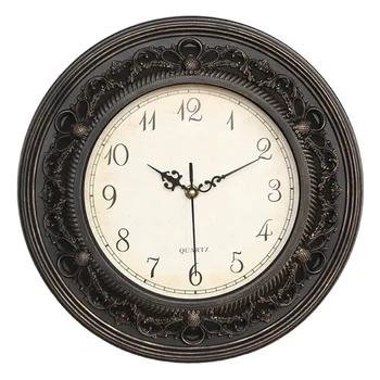 Европейският стил на старинни часовници в стил Арт Деко стенни часовници Duplex материал тъпо електронен жило 12,5-инчов стенни часовници за всекидневна