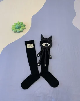 Оригинална Ръчно изработени Забавни Черни Чорапи До Хайвер JK 2023, Новост Пролет, Есен, Кукла с Игла за Очите, Модни Дамски Памучни Чорапи със Средна Дължина