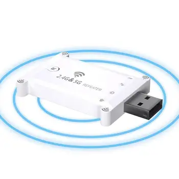 WiFi Ретранслатор Wifi Usb Безжичен Интернет Wifi, Удължител за обхвата на Безжичната двойна лента Wi-Fi 5 Ghz/866 Mbps на 2,4 Ghz/300 Mbps