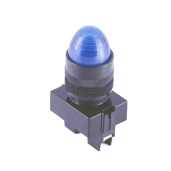 ELEWIND 22 мм винт терминал с куполна глава, синя сигнална лампа с цветен капачка (PB221-BD / B / 12V)