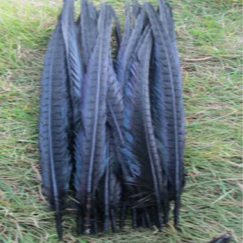 Красиви 50 бр./лот, високо качество, 16-18 см/40-45 см, черна естествена перо от фазан, бижута със собствените си ръце
